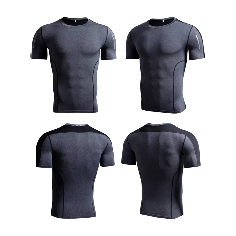 Wholesale men's short sleeve slim fit gym sport t-shirts